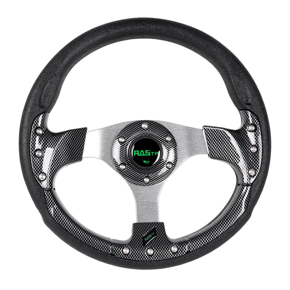 RASTP 12.6-inch carbon fiber steering wheel for Club Car DS models.