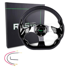 RASTP steering wheel upgrade enhancing the cart interior look and feel.