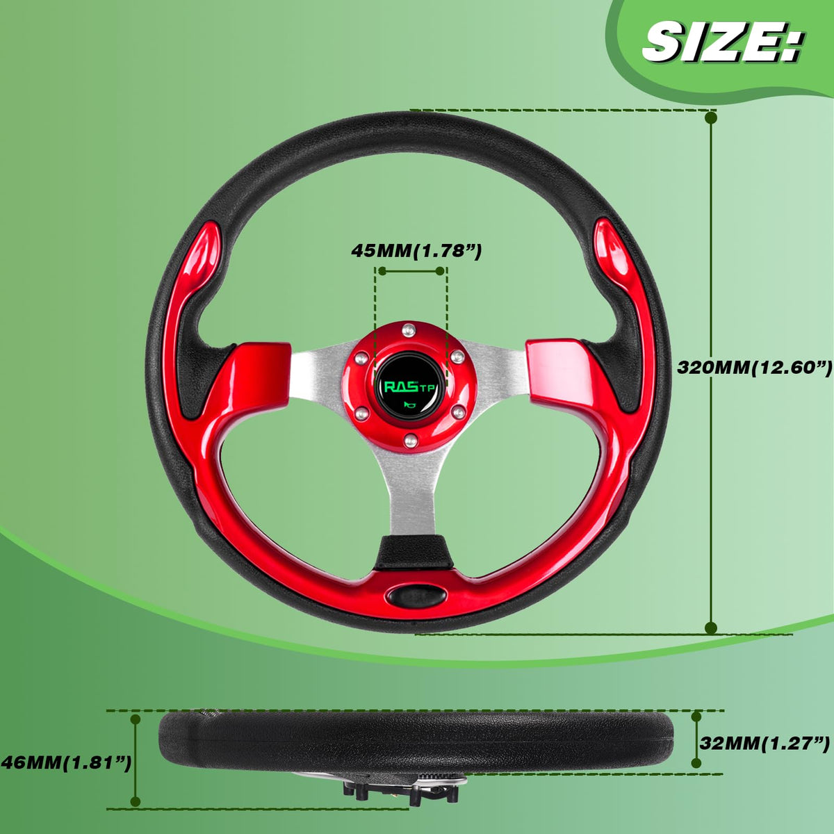 RASTP wheel installed in a golf cart cockpit for daily use