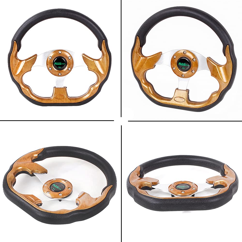 RASTP Yamaha brown steering wheel adds durable style.
