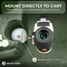 Raven Grip magnetic phone holder on cart delivers a stable grip during ride.