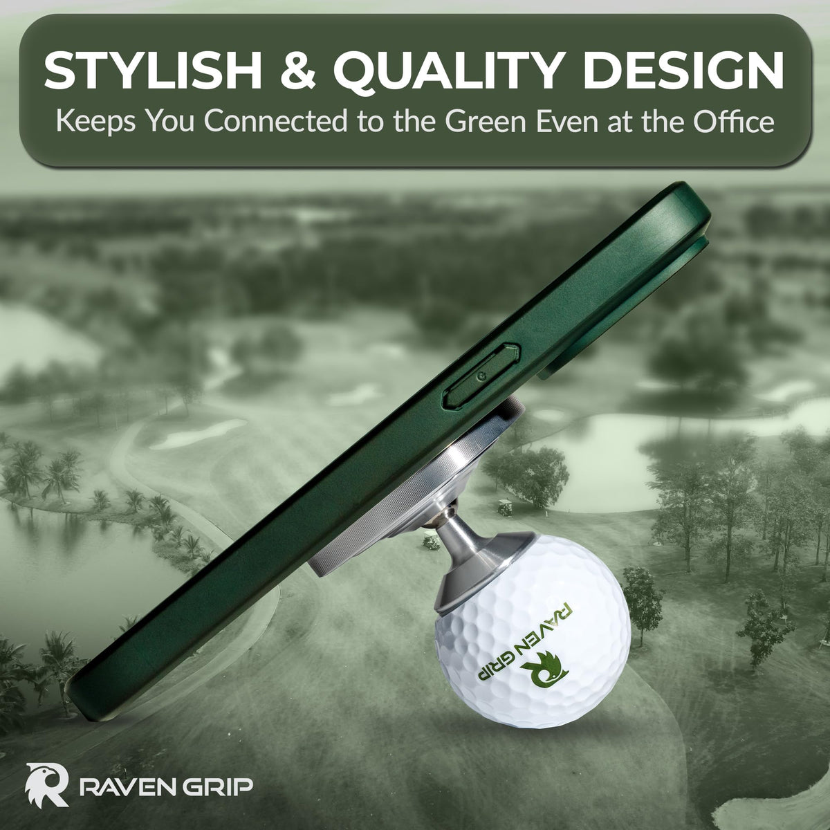Raven Grip packaging highlights a gift-ready golf accessory.