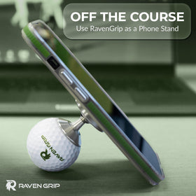 Raven Grip on golf bag ensures quick reach and secure storage.
