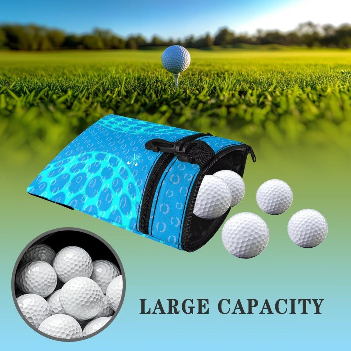 Rchsomd compact portable design fits golf gear neatly.