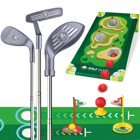 RCROKS toddler golf clubs with retractable shaft for easy storage and adjustable fit.