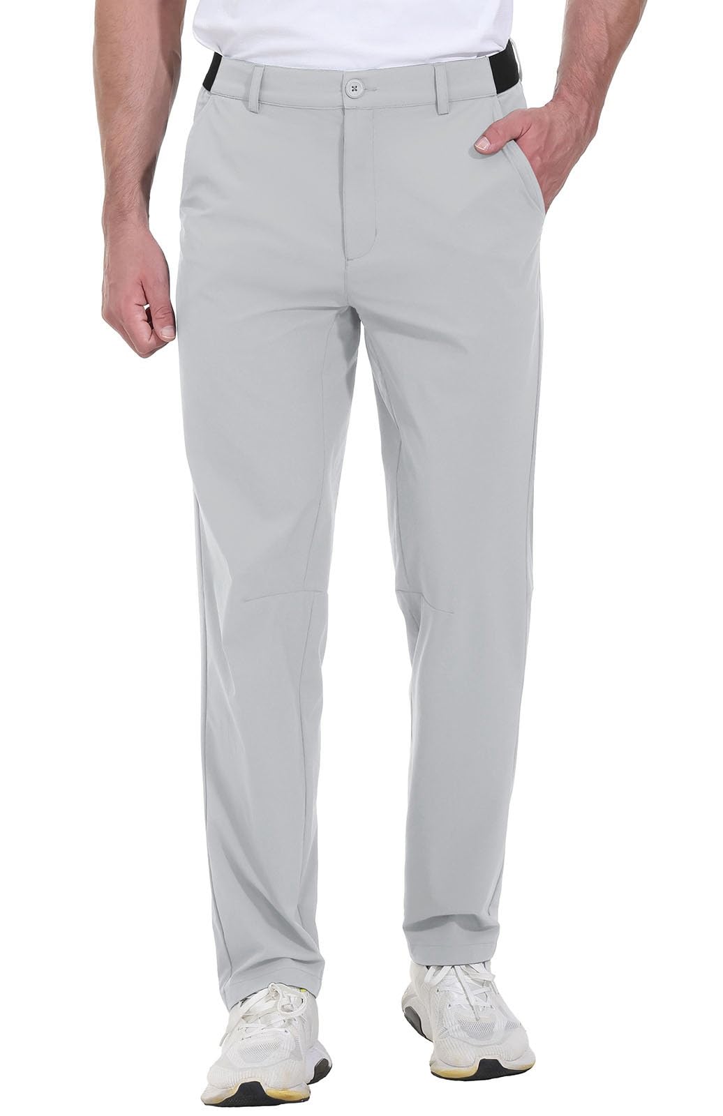 Rdruko golf pants back view demonstrates straight leg style for versatile business casual looks.