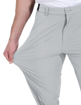 Rdruko golf pants on model suited for travel, work, and weekend rounds.