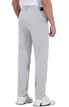 Rdruko golf pants pocket design reveals two front pockets and a back zip for secure storage.