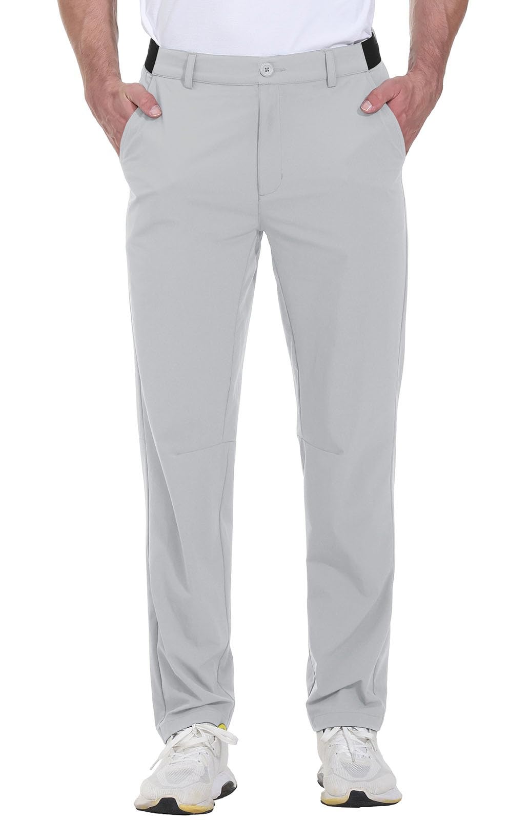 Rdruko golf pants waistband close-up highlights silicone lining for a secure, non-slip fit.