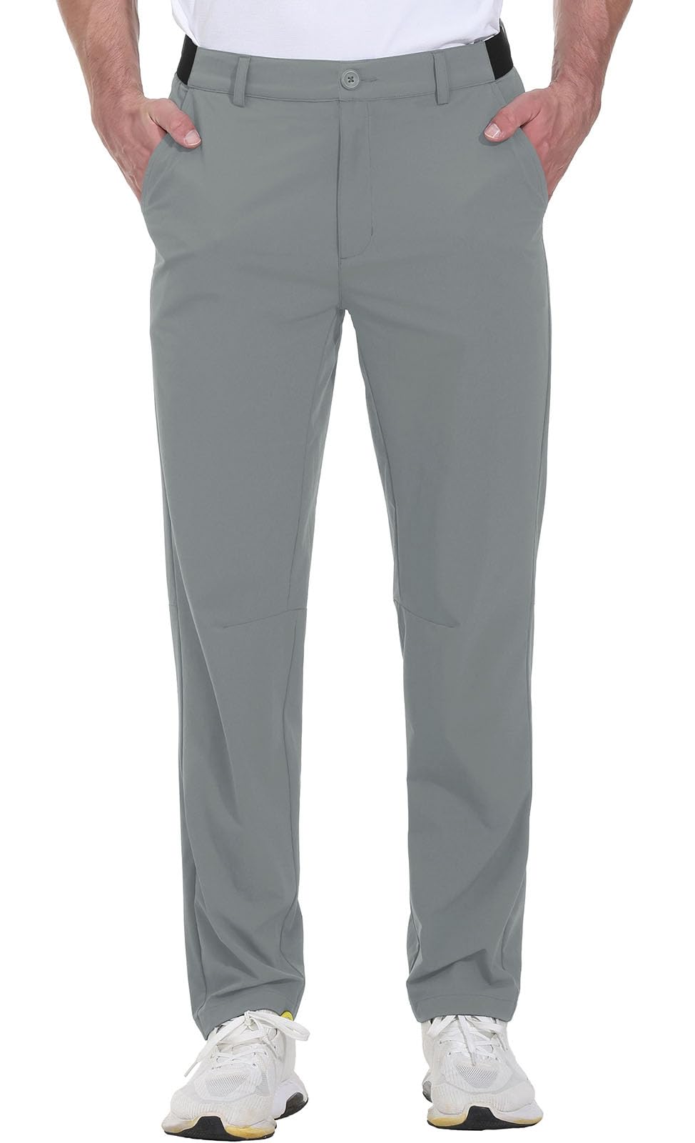 Rdruko golf pants waistband detail highlighting silicone non-slip grip for secure wear.