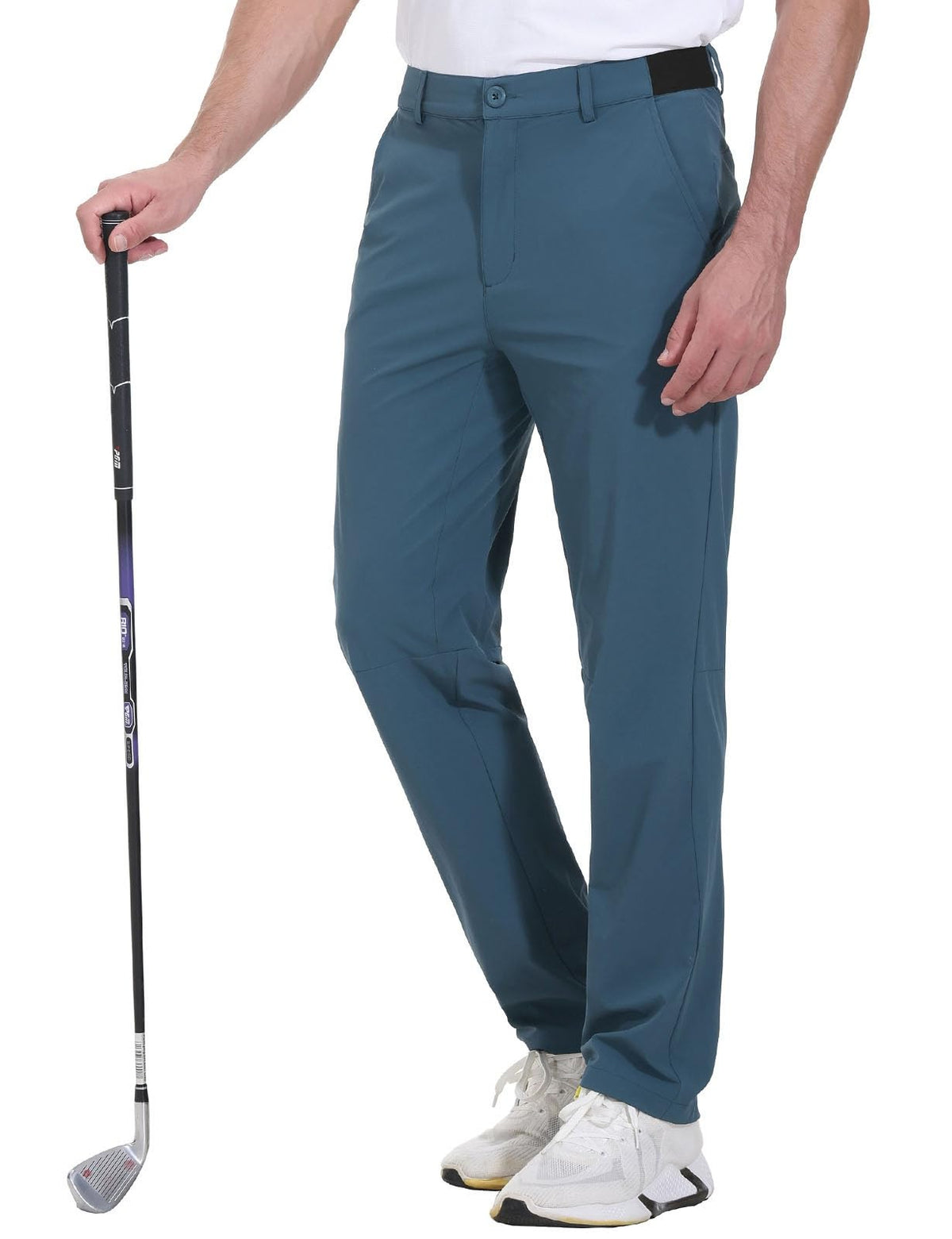 Rdruko golf pants navy front-pocket detail for quick access during rounds