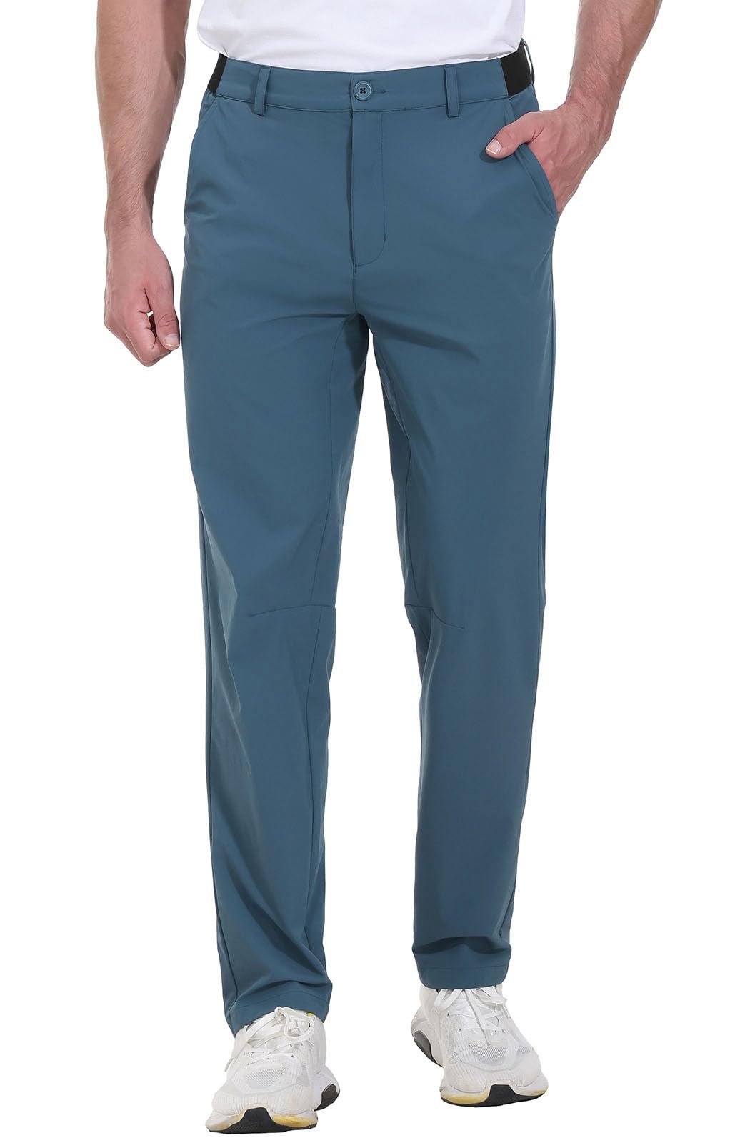 Rdruko golf pants waistband silicone grip for stay-in-place fit