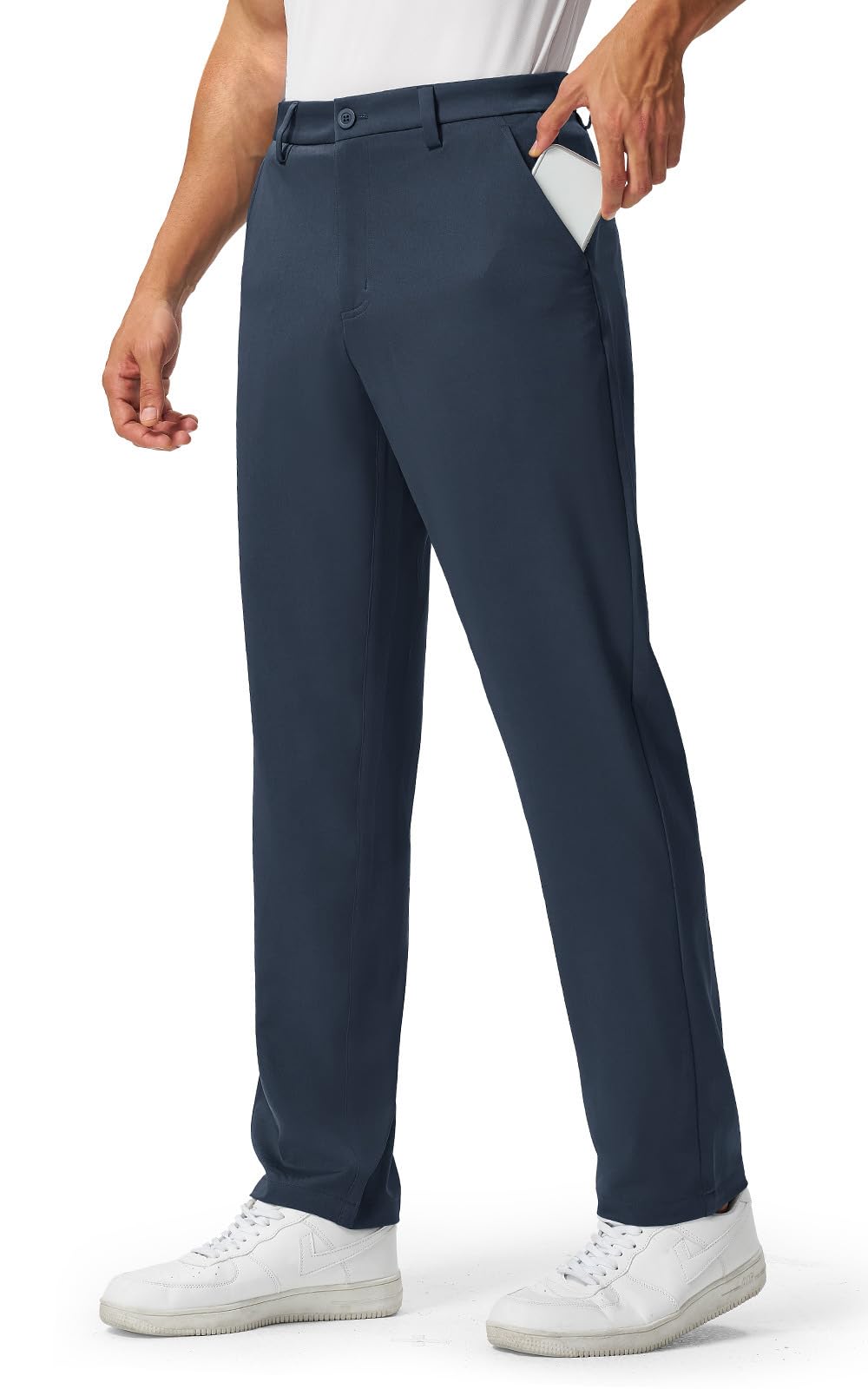 Rdruko men's golf pants 5-pocket layout for secure storage during golf rounds