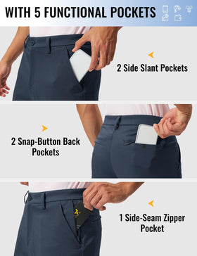 Rdruko men's golf pants inseam options 30-34 inches for perfect fit.