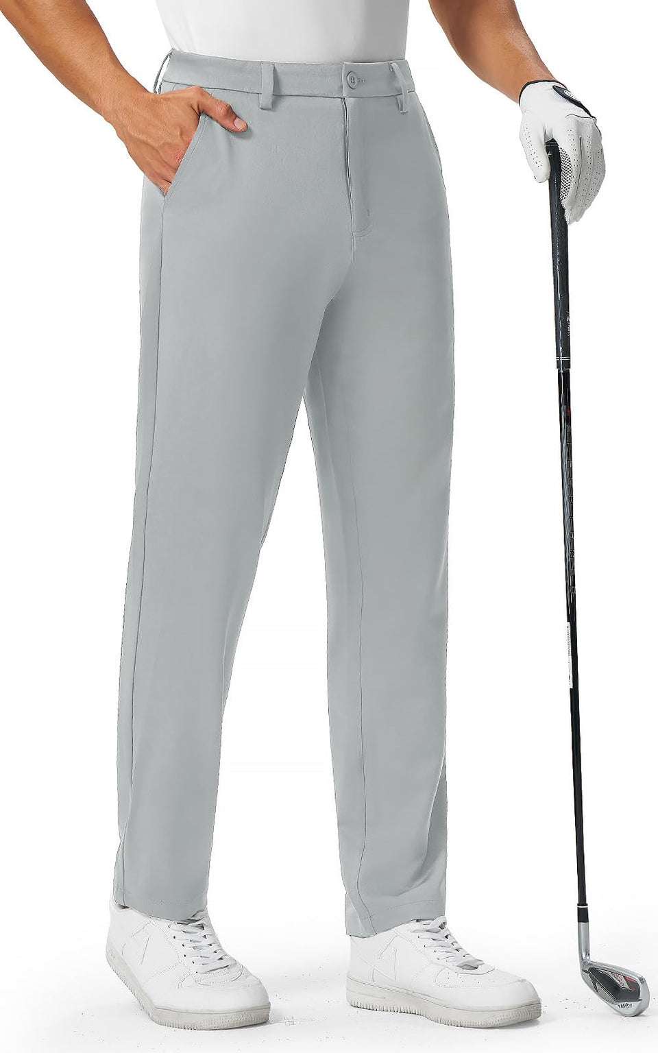 Rdruko men's golf pants showcase stretch fabric for unrestricted movement on the course.