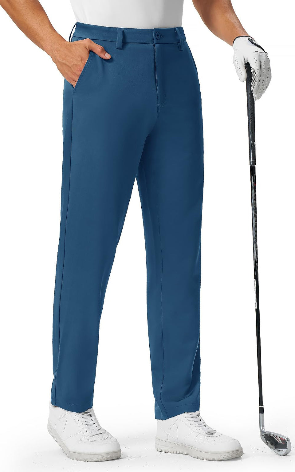 Rdruko men's golf pants front view showing breathable stretch fabric.