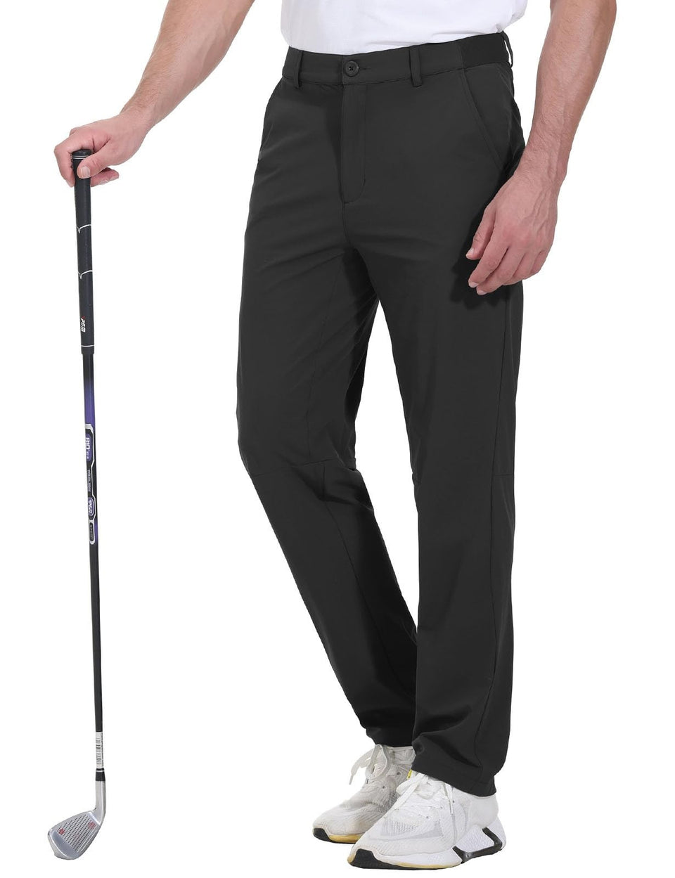 Rdruko men's stretch golf pants front view highlighting quick-dry fabric for all-day comfort