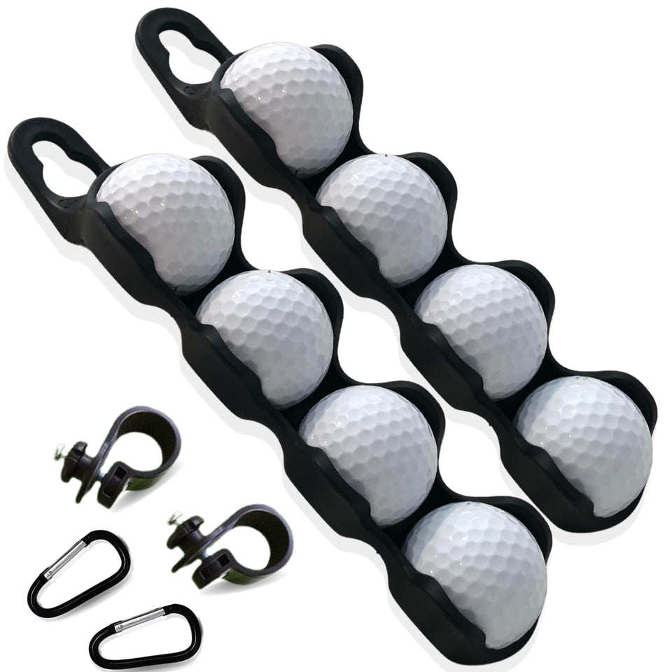 RE GOODS Golf Ball Holder attached to a bag for quick ball access.