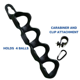 RE GOODS Golf Ball Holder on cart for quick retrieval.