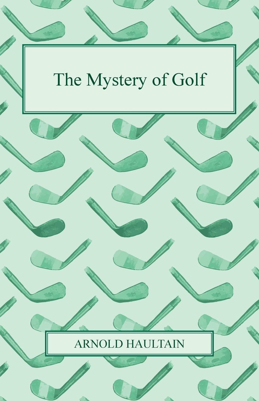 Read Books The Mystery of Golf cover front enhances vintage golf collection aesthetics.