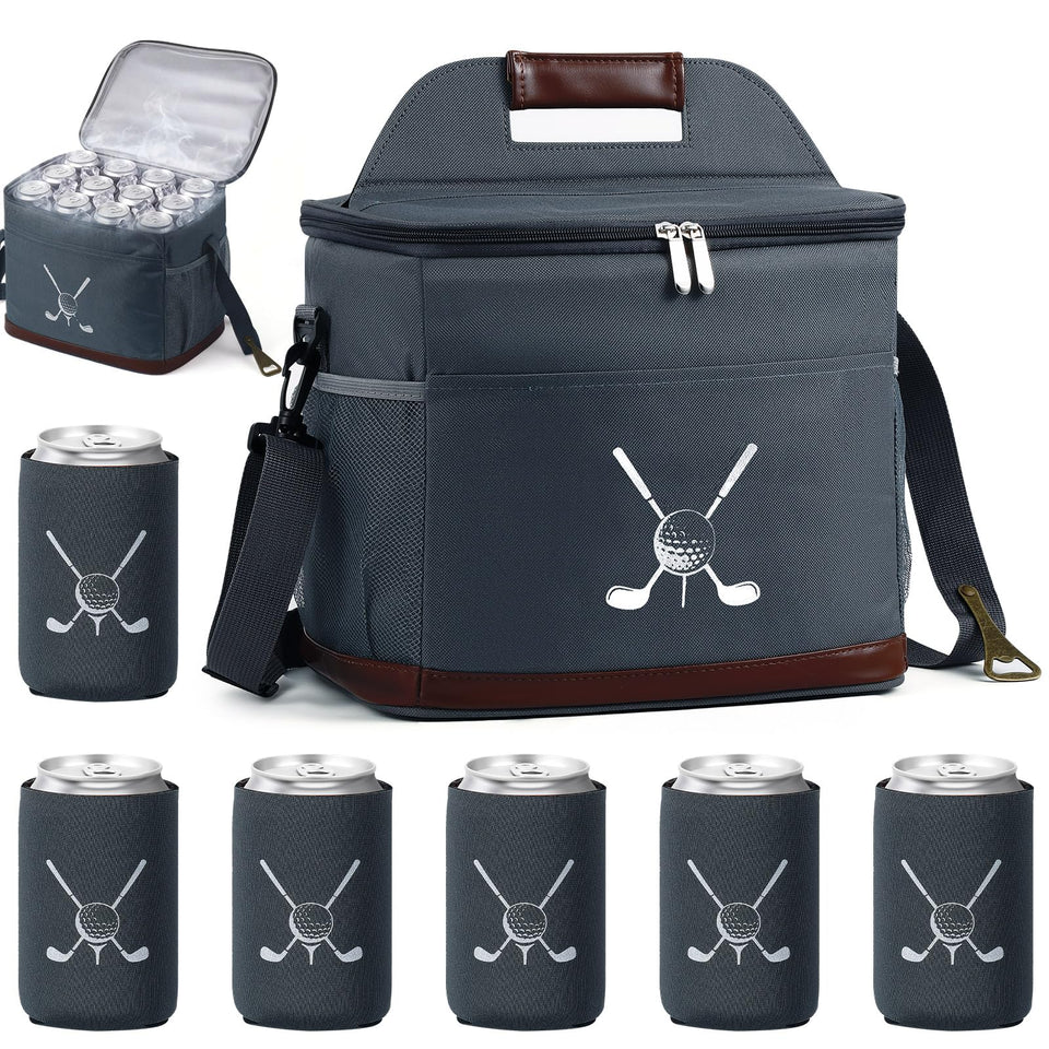 Reallnaive golf cart cooler bag gray front view showing compact storage and portability
