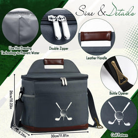 Reallnaive golf cart cooler bag gray lid open reveals insulated interior for beverages