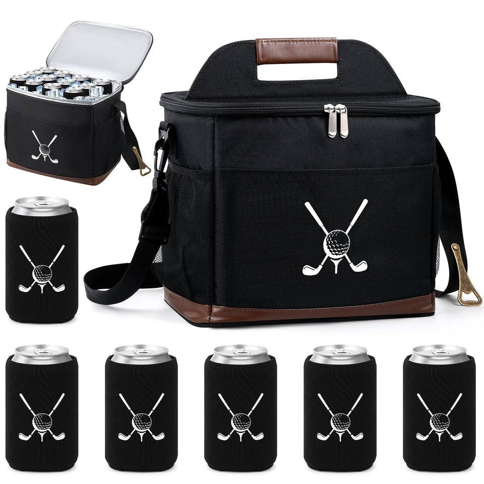 Reallnaive golf cart cooler bag on a cart keeps drinks organized and cold