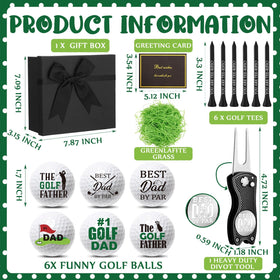Realspring six-pack golf tees included for on-course convenience.