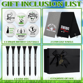 RealSpring gift box showcasing a fun birthday golf gifts