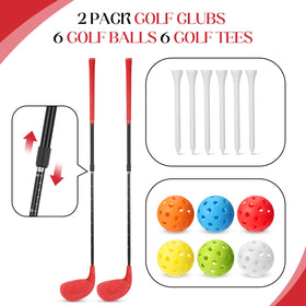 Realspring adjustable-height golf club enabling comfortable shots for all ages.