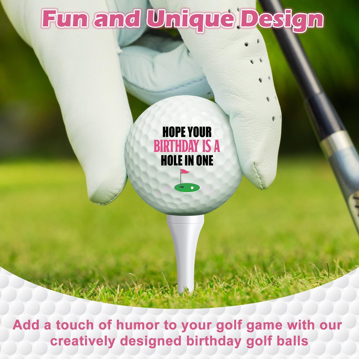 RealSpring ladies golf balls with humorous designs to brighten her round.