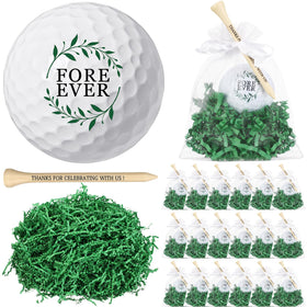 Realspring wedding golf balls with FORE EVER design as guest keepsakes.