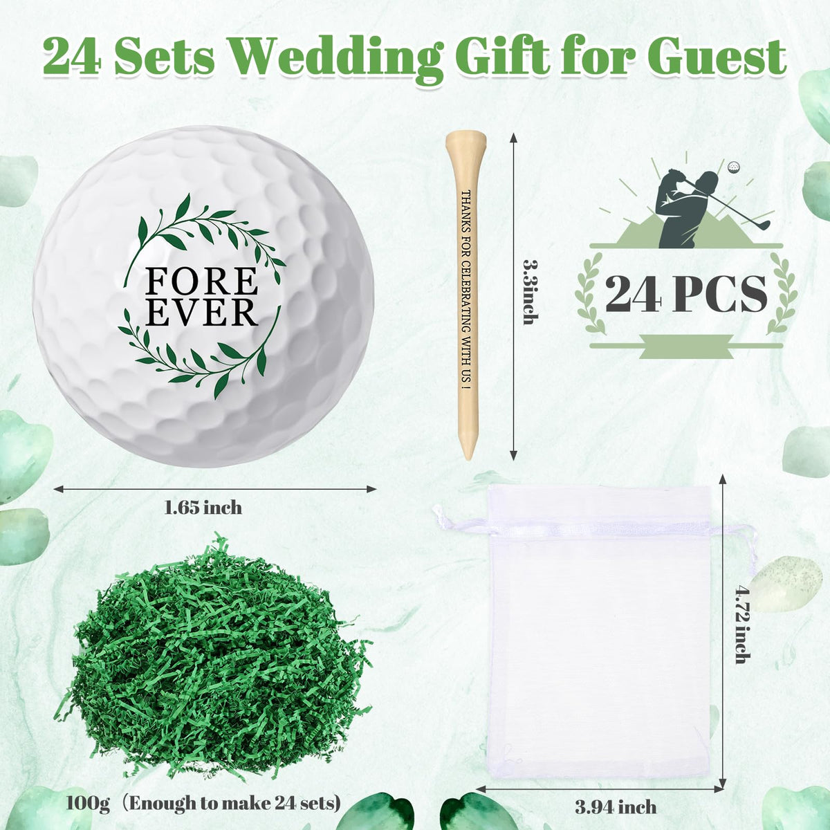 Realspring golf tees with Thanks for celebrating text for gifting.
