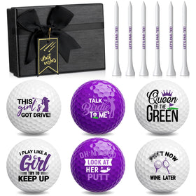 Realspring women's golf balls with twisty words add on-course fun.