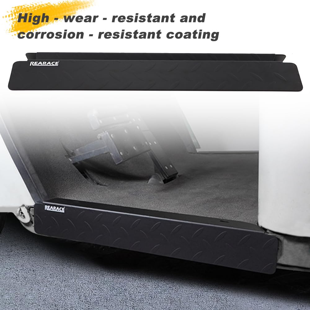 REARACE side diamond plate cover adds rugged flair and side protection for EZGO TXT.