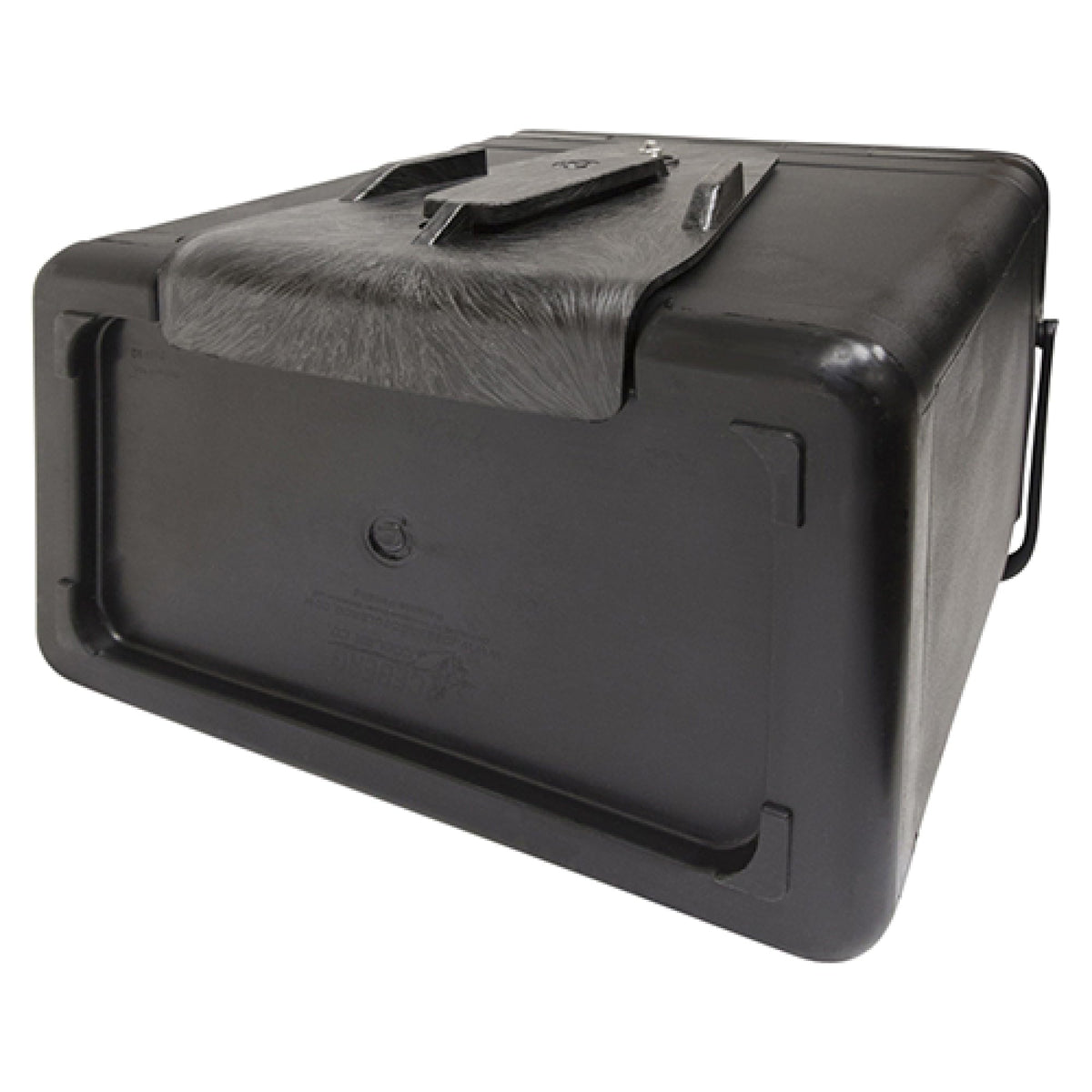 Red Hawk ACC-CLR10 cooler with lid open showing insulated interior on cart