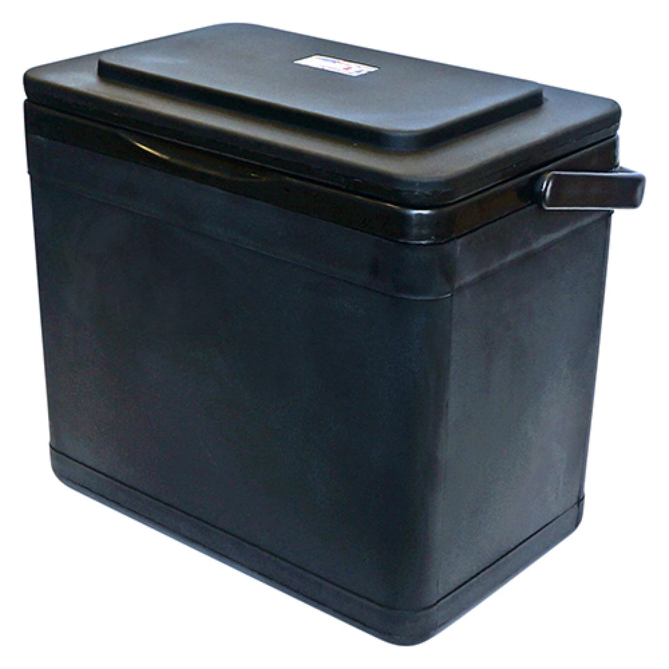 Red Hawk ACC-CLR10 cooler mounted on golf cart driver side for easy access to drinks