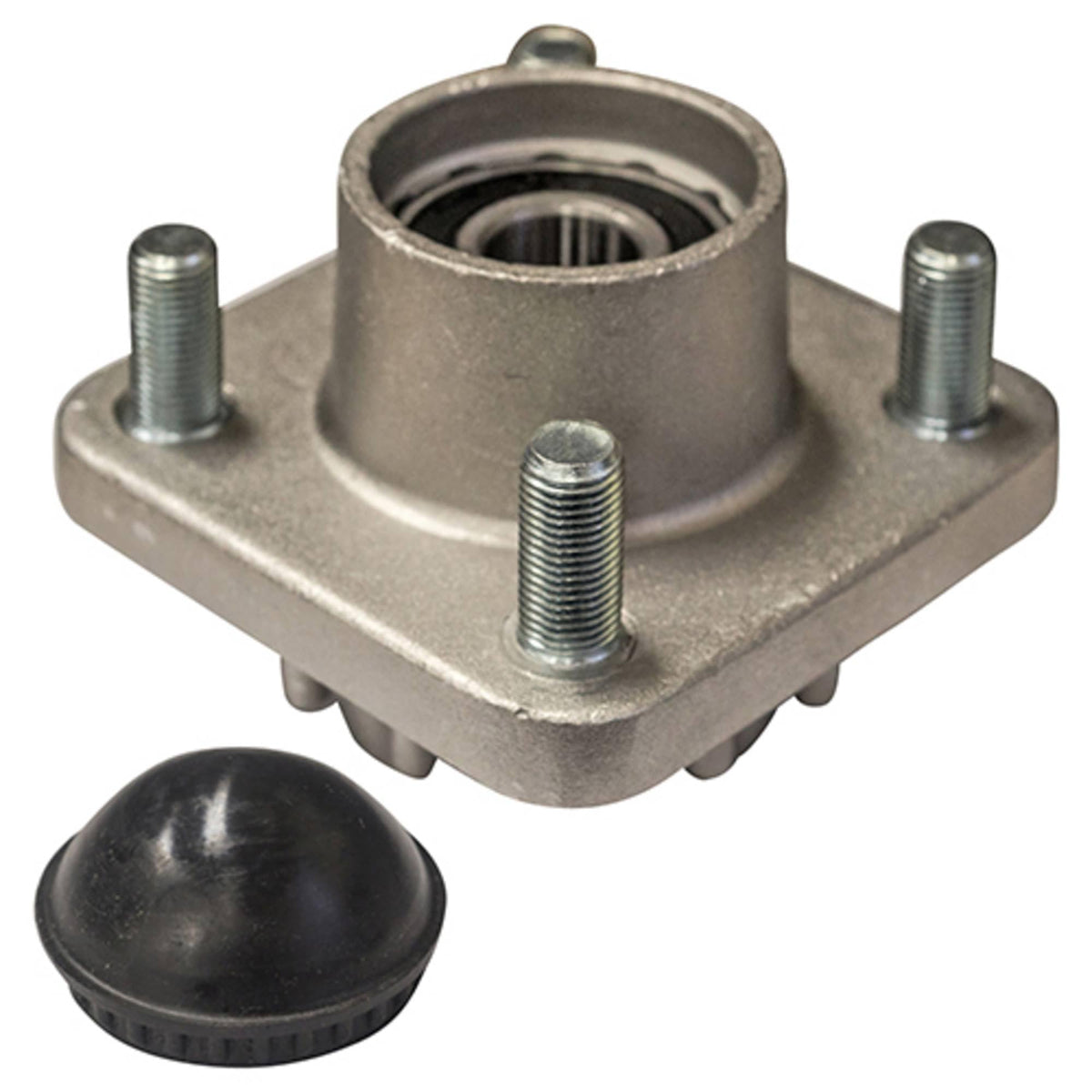Red Hawk AXL-0014 wheel hub front view showing durable aluminum build for golf carts