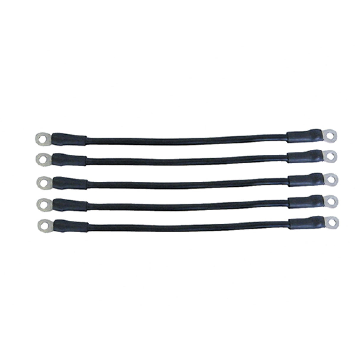 Red Hawk BAT-1001A battery cable set close-up showing sturdy 4-gauge cables for reliable power
