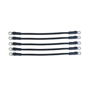 Red Hawk BAT-1001A battery cable set close-up showing sturdy 4-gauge cables for reliable power