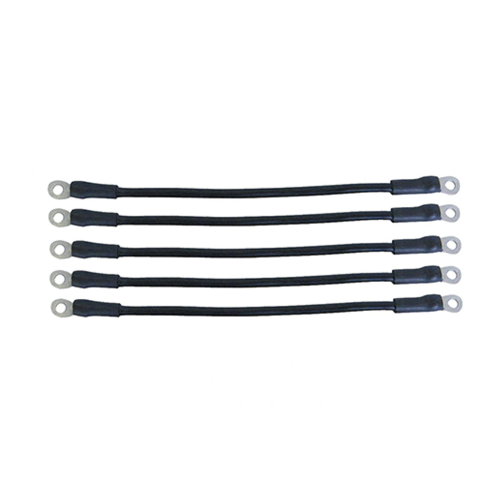 Red Hawk BAT-1001A battery cable set close-up showing sturdy 4-gauge cables for reliable power