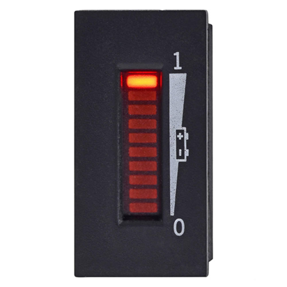 Red Hawk CGR-107 charge meter on golf cart dash with clear LED indicators