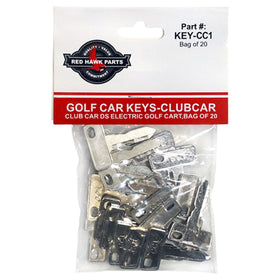 Red Hawk KEY-CC1 packaged box for Club Car keys ensuring safe shipping.