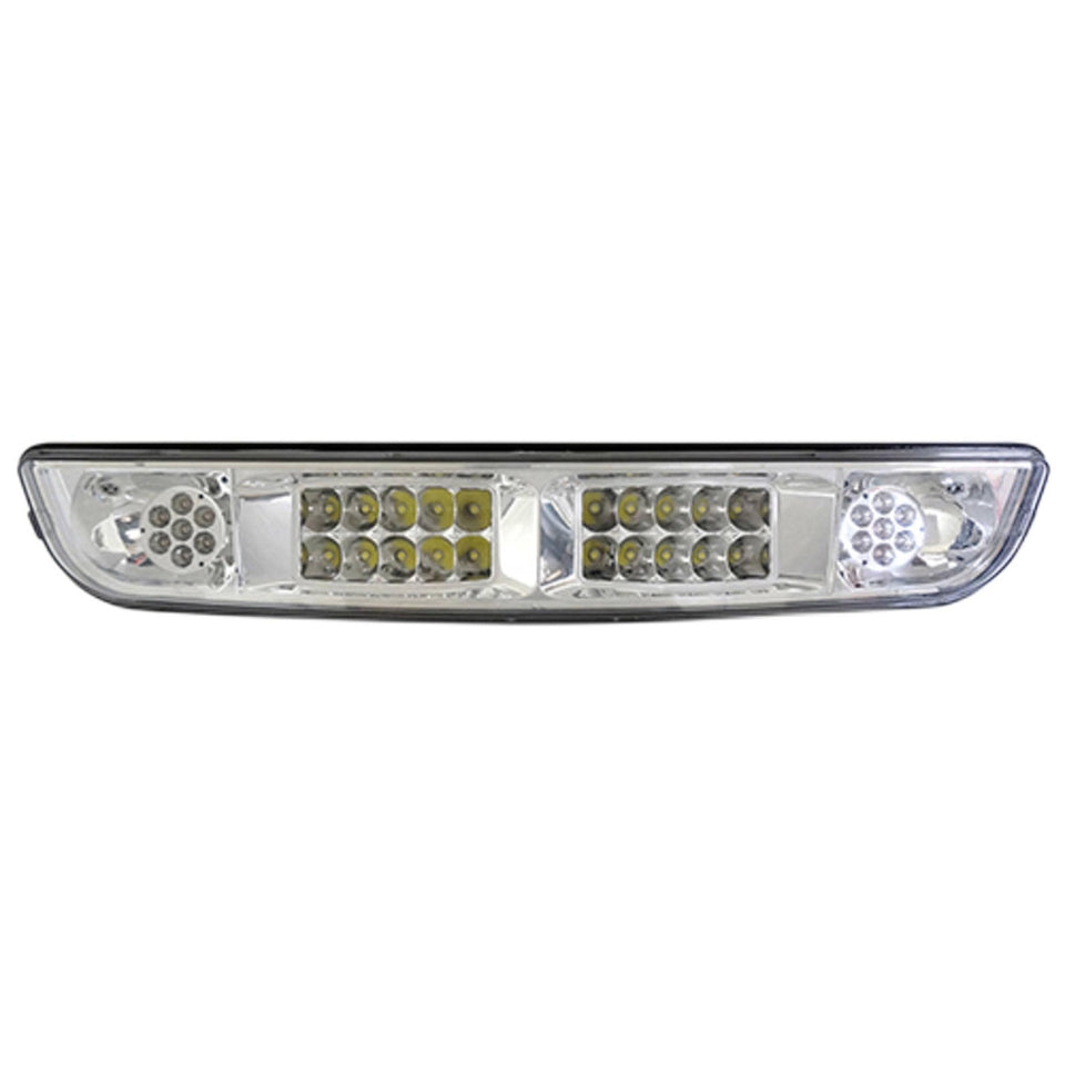 Red Hawk LGT-109L headlight bar front view showing clear LED glow for EZ-GO carts