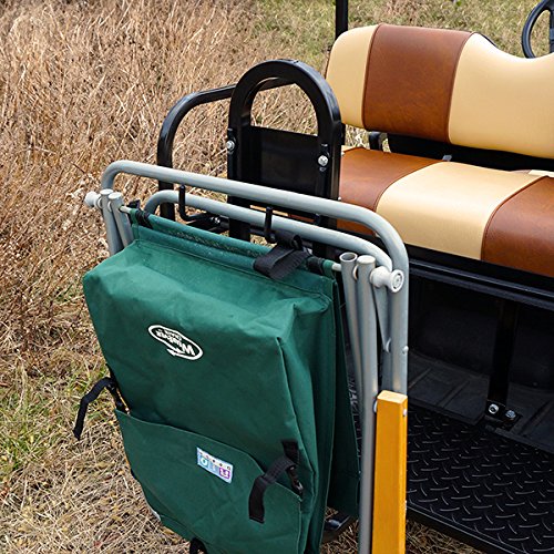 Red Hawk SEAT-696 RHOX safety grab bar attached to golf cart, securing gear.