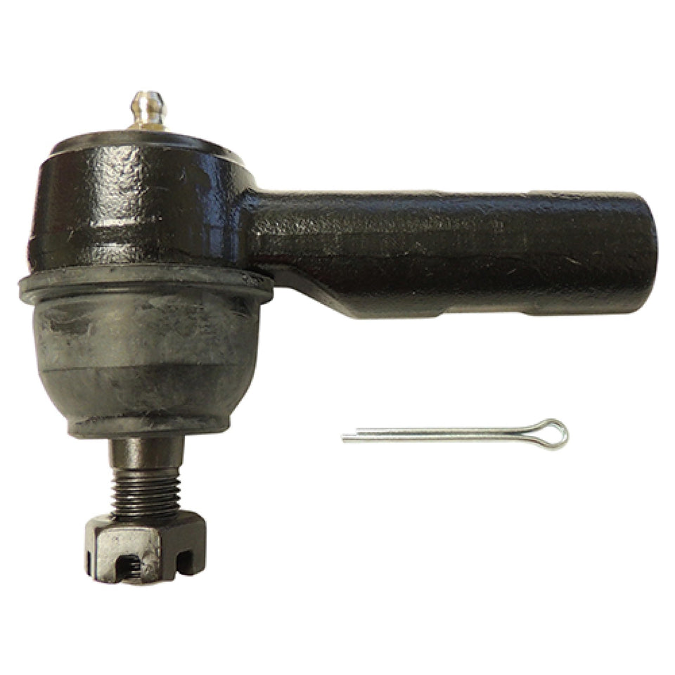 Red Hawk STR-017 tie rod end angle view, compatible with EZ-GO 2001+ carts for reliable steering.