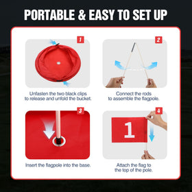 RedSwing Bucketgolf Game colorful balls showcase easy identification and fun rules.
