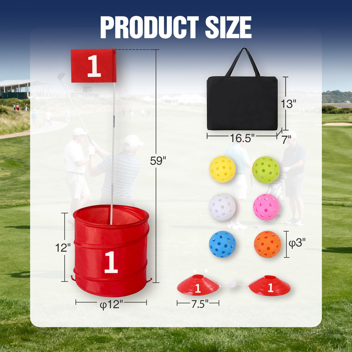 RedSwing Bucketgolf Game folded setup shows quick, portable play anywhere.