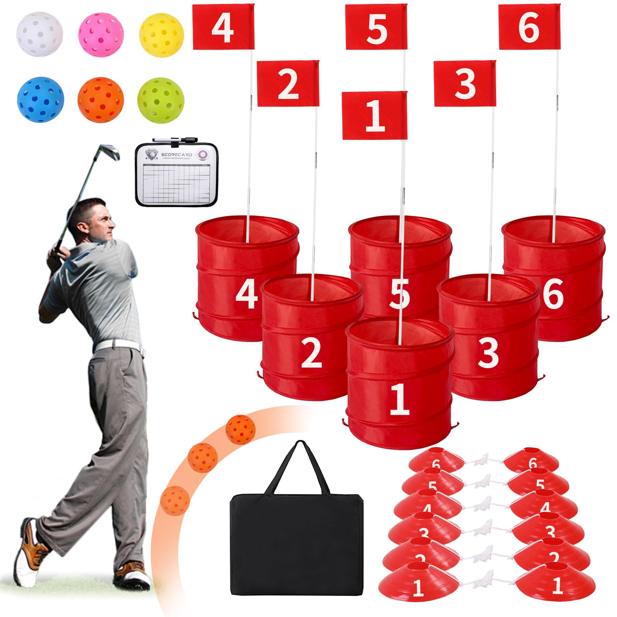 RedSwing Bucketgolf Game packaging ready for outdoor fun and easy setup.