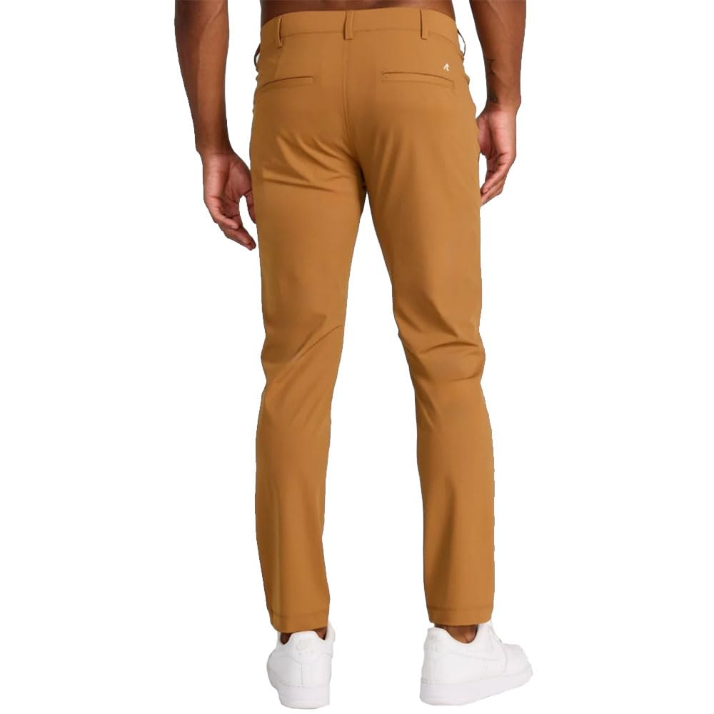 Redvanly Espresso Kent Pull-On Trousers, back view showing comfortable 32-inch inseam.